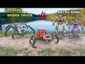Upgrade Spider-Legged Fire Monster Truck Into Military Vehicle Robots | Thunder Car Toy