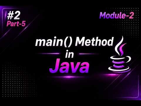 7 Module - 2 (Part-5) | main() Method & Command Line Arguments in Java | BuiltBy Error | Tamil