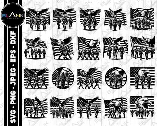 USA Soldier Vector Bundle, American Flag Eagle Clipart (svg, Png, Jpg, Eps, Dxf) - Etsy
