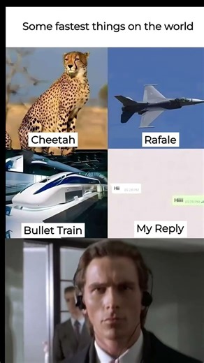 Fastest Things in the World vs My Reply 😂 | Cheetah, Rafale, Bullet Train Meme #memes #funny #edits