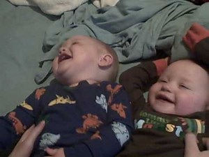 1 year old identical twins getting tickled