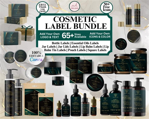 Editable Cosmetic Label Templates, Stylish Cosmetic Product Label Template, Custom Body Product Label, DIY Skincare Canva Label, Jar Labels - Etsy