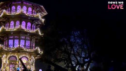 Parade and lighting of pagoda, tree mark holiday season