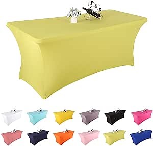 Rectangular Fitted Spandex Tablecloths Stretchable Patio Table Covers for Birthday Party Wedding Pop Up Shop More Flexibility & Weight (Sage Green, 4FT)