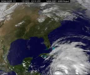 Satellite captures the life and death of Hurricane Sandy on Halloween