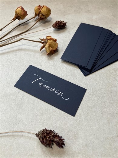 Navy Blue Flat Rectangular Place Cards | Wedding Setting | Party | Outdoor, Rustic Stationery - Etsy