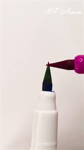 Magic Color Line Trick with Brush Pen 🌈✏️ #shorts #drawing #arttrick #brushpen #arttutorial