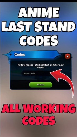 Anime Last Stand Codes | Roblox