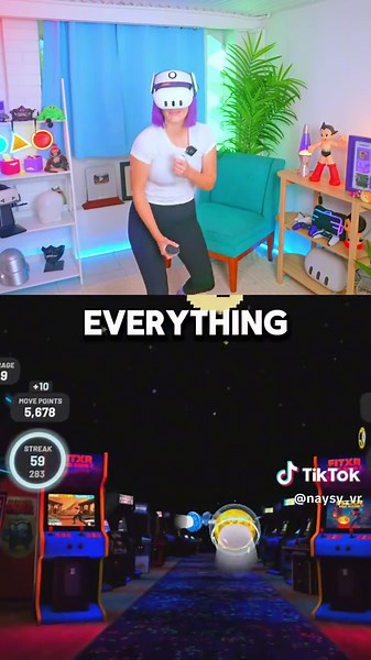 This game is such a killer workout 🥵 Luckily it’s lot of fun so I don’t even mind 😁 @wearefitxr are about to release Summer of ‘97 for their brand new Season 3 coming 1st of July. There’s a bunch of retro themed environments and unlockables along with daily challenges to keep you on track. They’ve also given me a code so you can get one month FREE!!!!! Use NAYSYFREEBIE to unlock your free month. #FitXRPartner #WeAreFitXR #VRFitness