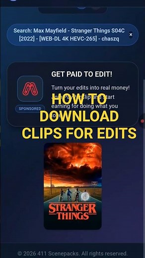how to get clips for edits | stranger things scene pack | 4k clips | how to use twixtor #shorts