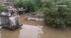 144K views · 3K reactions | Sindhrot Village submerged due to 10 lac cusec of water released from Panam and Kadana Dam which caused over-swelling of Mahisagar River. (Video shot from Umeta bridge.) | Our Vadodara | Facebook