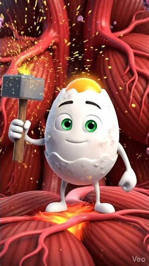 What Happens Inside Your Body After Eating an Egg? #Shorts #3danimation #disneystyle #pixarstyle