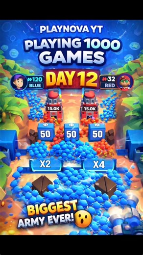 DAY 12 🔥 Playing 1000 Games | MOB CONTROL(Voodoo) 😱 Massive Army Rush! #shorts #games #gaming #trend