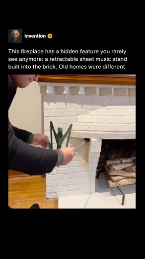 Hidden Fireplace Music Stand From the 1900s That Still Works 🧱🎼 #shorts