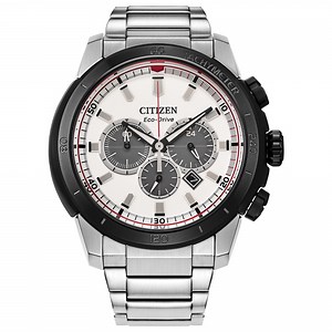 Citizen Men's Eco-Drive Brycen Chronograph Silver Stainless Steel Watch - CA4188-81A
