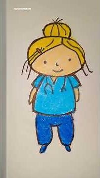 How to draw a Hospital 🏥 Nurse👩‍⚕️ Step by step drawing/ArtwithAnuAchu