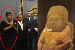 This woman pretended to be a sign language interpreter for some reason