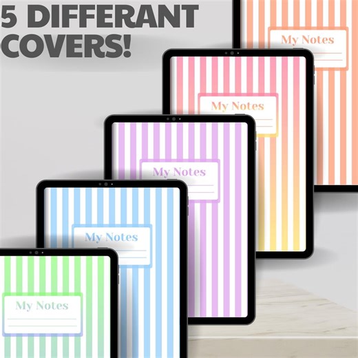 Digital Notebook | Goodnotes,5 Themes Notebooks(pastel), iPad Notebook,journal,hyperlinked Notebook With Tabs | Lined, Grid, Dotted, Cornell - Etsy