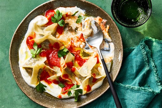 Mushroom Manti With Garlic Yogurt and Tomato Sauce Recipe (with Video) • 5★ • 1 hr