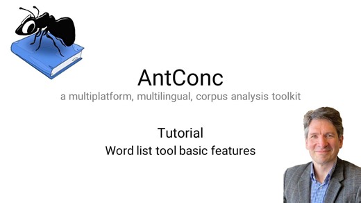 AntConc 4 (ver. 4.0) - Word list tool basics