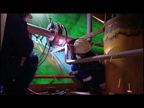 Offshore Platform Pipeline Welding with XIONGGU Clamp-Type Automatic Welding Machine