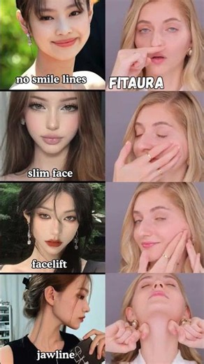 ✨ Face Yoga for a Snatched Jawline 😍 Slim Face • Face Lift #FaceYoga #GlowUp #Jawline #Shorts #Viral