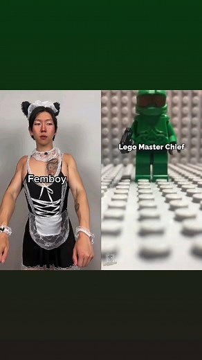 Legohood > Sovereign Siren on Instagram: "I remade this reel but with Lego master chief and Mega Construx master chief. #lego #megabloks #megaconstrux #legovideos #memes #femboy #femboymemes #legomemes"