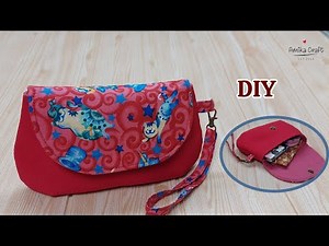 DIY Mini Clutch Bag with wrist strap Clutch Step by step /Handbag/ sewing tutorials