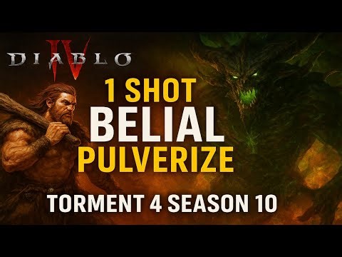 Druid Pulverize DESTROYS Belial in ONE SHOT! | Diablo 4 Torment 4 Season 10