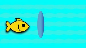 Download Cute fish swim into the portal and turn into sharks animation, seamless looping video animation for your videos for free