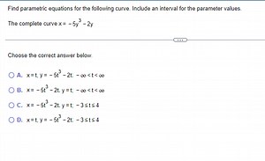 Find parametric equations for the following curve. Include an i... | Filo