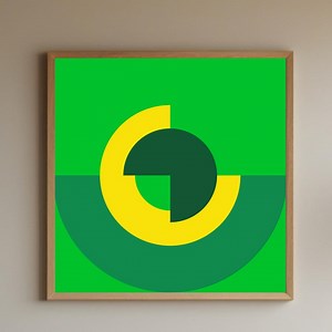 Green Yellow Abstract Wall Art, Printable Geometric Poster, Minimalist Circle Art, Modern Digital Print, Square Download Decor - Etsy UK
