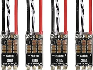 Amazon.com: NIDICI BLHeli-32 30A ESC 32bit Brushless Electric Speed 2-4s Controller for DShot1200 FPV Racing Drone (Pack of 4) : Toys & Games