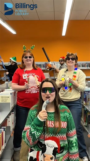 🎄Christmas Eve vibes at the BPL!🎄 We’re feeling festive and fully in the holiday spirit today. Reminder: we’re closed tomorrow, but we’ll be back on Friday at 9 AM. Stop in and stock up on holiday reads, board games, puzzles, and more. Warm wishes from your library! 📚✨ | Billings Public Library