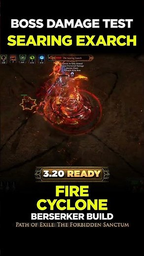 3.20 Boss Damage Test - Fire Cyclone Build - Poe Builds #shorts #pathofexile