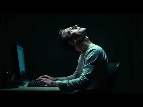 Extreme Burnout Ambience: Typing with Head Back in Dark Office • Sad Piano for Intense Stress Relief