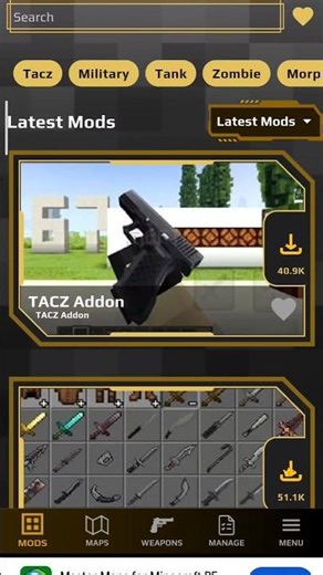how to get tacz gun mod in Minecraft bedrock mobile #minecraftmod #minecraftguns
