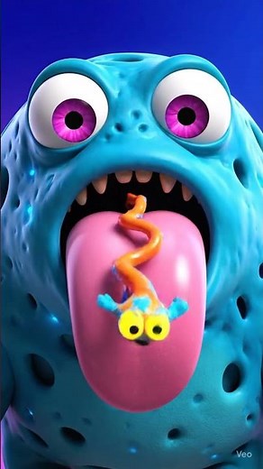 “Mesmerizing 3D Monster Tongue Loop | Vibrant Colors & Satisfying Animation (4K)” #animation #funny