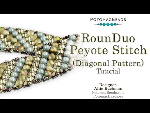 RounDuo Peyote Stitch Diagonal Bracelet- DIY Jewelry Making Tutorial by PotomacBeads