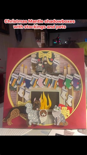 Best Christmas gift EVER! Taking orders now. 12x12 shadowboxes $50 includes stockings and one pet. Additional pets are $5 each. | Whimsical Treasures by Jana