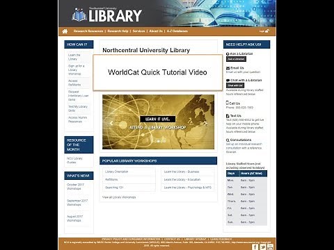 WorldCat Quick Tutorial Video