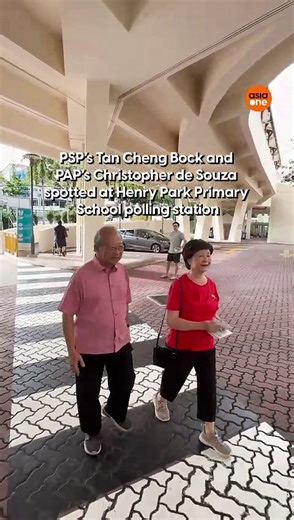 GE2025: PSP's Tan Cheng Bock and PAP's Christopher de Souza spotted at Henry Park Primary School polling station