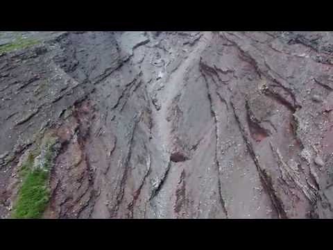 富士山の西山腹に刻まれた大沢崩れ Osawa Collapse Valley on the western slope of Fuji Volcano
