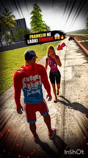 Franklin ne raste me chalti ladki ko chheda | fir ji hua 🤔 | Indian bike driving 3d | #girl #viral
