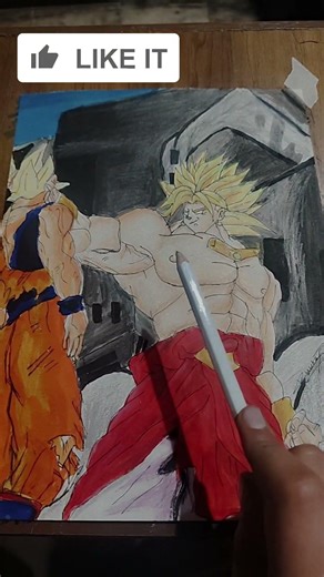 drawing of goku vs broly #edit #anime #anime #dragonball #goku #art #dragonballdrawing