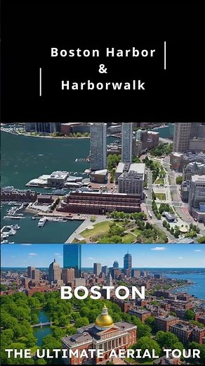 Boston Harbor and Harborwalk Stunning Coastal Views and City Skyline Aerial Journey 🌊✨🏙️🚶‍♂️🌅