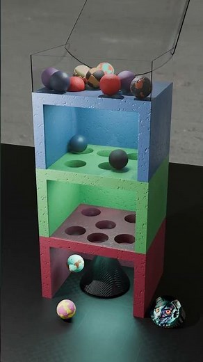 3d Animation Multiple Levels Balls Falling #blender #unity #shorts #learning #unrealengine #tutorial