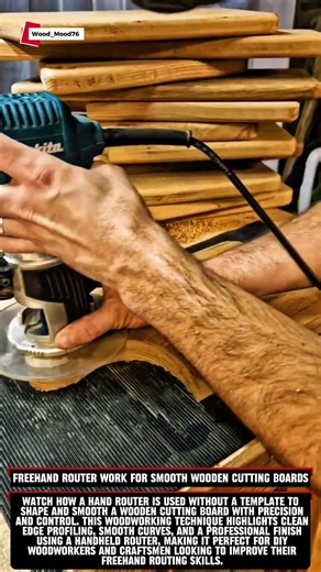 Freehand Router Work for Smooth Wooden Cutting Boards #woodworking #satisfying #carpentry