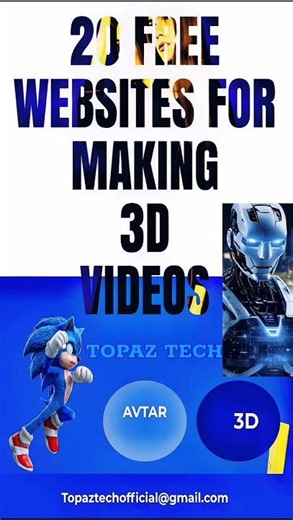 20 Free websites for making 3D Animation videos #trendingshorts #youtubeshorts