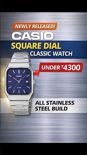 Casio MTP B185D A2466 | New Unisex Square Blue Dial Watch | All Stainless Steel | Under Rs.4300
